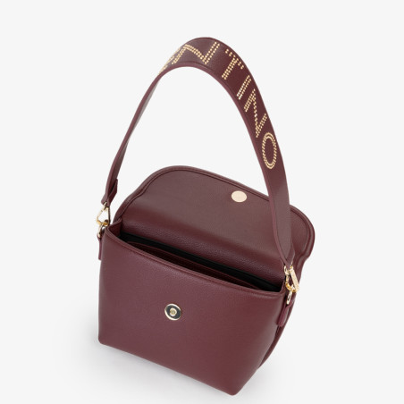 Valentino Hail Small Shoulder Bag Round Handle Bordeaux