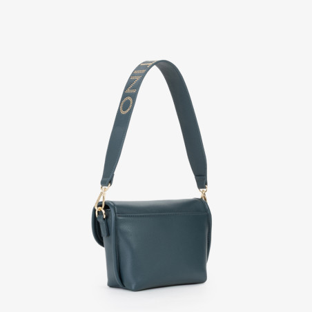Valentino Hail Small Shoulder Bag Round Handle Petrolio