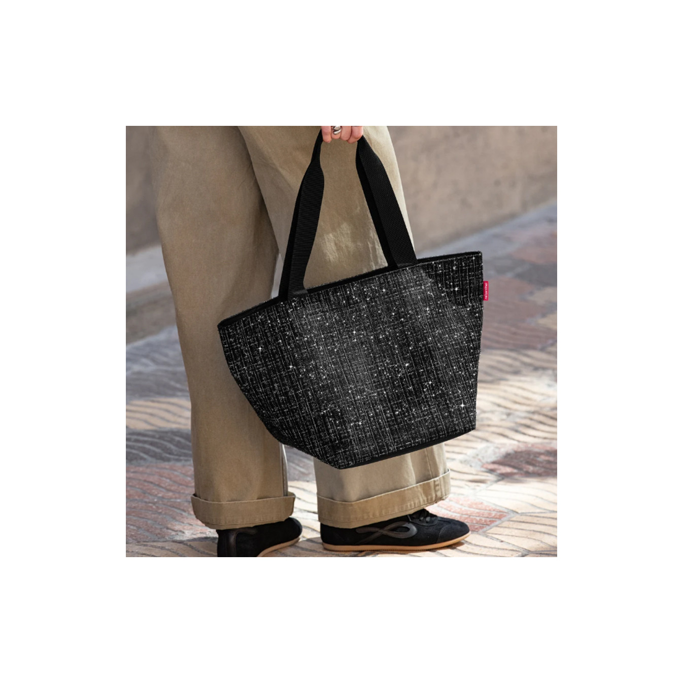 Reisenthel Shopper M Shoulder Bag Bouclé Black