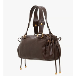 Gérard Darel Grace Handbag in Leather with Metallic Details Brown