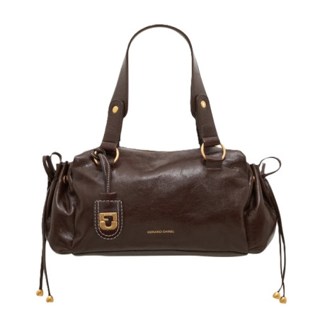 Gérard Darel Grace Handbag in Leather with Metallic Details Brown