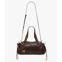 Gérard Darel Grace Handbag in Leather with Metallic Details Brown