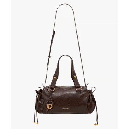 Gérard Darel Grace Handbag in Leather with Metallic Details Brown