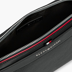 Tommy Hilfiger TH Central Pochette Finition Grainée BDS Black ouvert