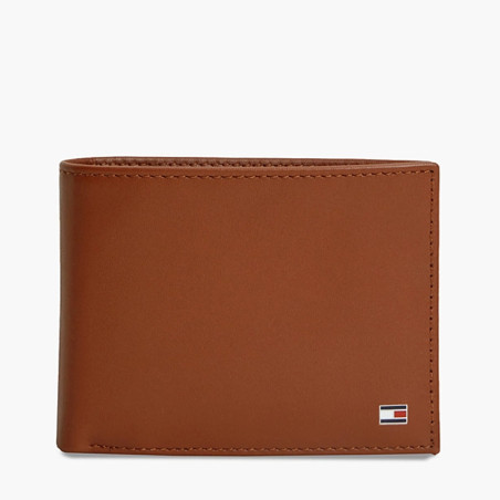 Tommy Hilfiger TH Downtown Wallet & Key Fob Set in Cognac Leather