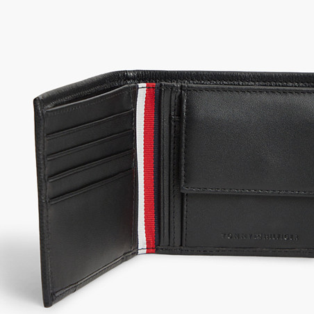 Tommy Hilfiger TH Corporate Grainy Wallet 2 Flaps Bds Black