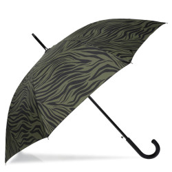 Isotoner Parapluie Canne Auto Zèbre Kaki