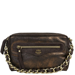 Mila Louise Masa GR Crossbody Grainy & Shiny Brown Dark
