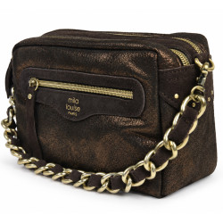Mila Louise Masa GR Crossbody Grainy & Shiny Brown Dark