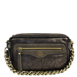 Mila Louise Masa GR Crossbody Grainy & Shiny Dark Grey Bag