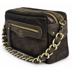Mila Louise Masa GR Crossbody Grainy & Shiny Dark Grey Bag