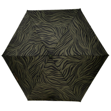 Isotoner Compact Mini Slim Manual Zebra Khaki Umbrella