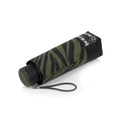Isotoner Compact Mini Slim Manual Zebra Khaki Umbrella