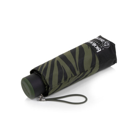Isotoner Parapluie compact Mini Slim Manuel Zèbre Kaki