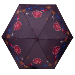 Isotoner Parapluie compact Mini Slim Manuel Frise Fleur Bleue ouvert