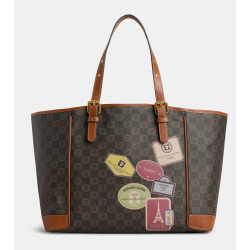 Gérard Darel The Simple Shopping in Coated Canvas and Printed Patches