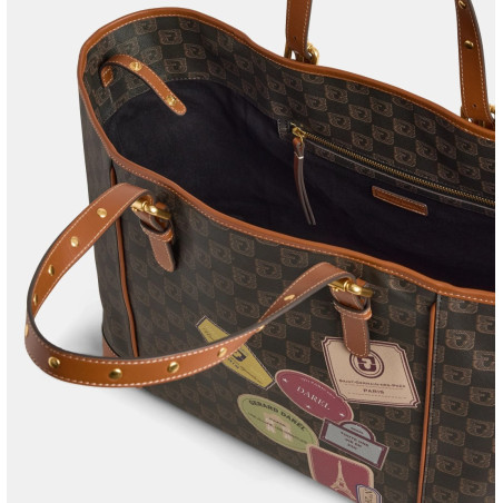 Gérard Darel The Simple Shopping in Coated Canvas and Printed Patches