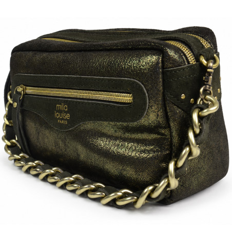 Mila Louise Masa GR Crossbody Grainy & Shiny Dark Khaki