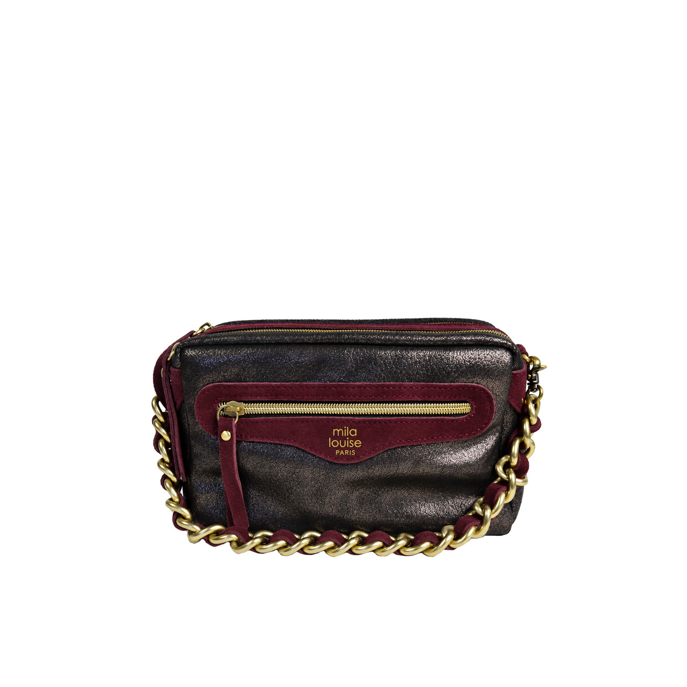 Mila Louise Masa GR Crossbody Grainy & Shiny Red Dark
