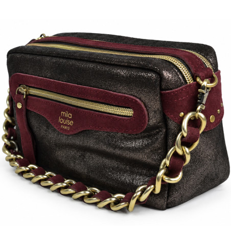 Mila Louise Masa GR Crossbody Grainy & Shiny Red Dark