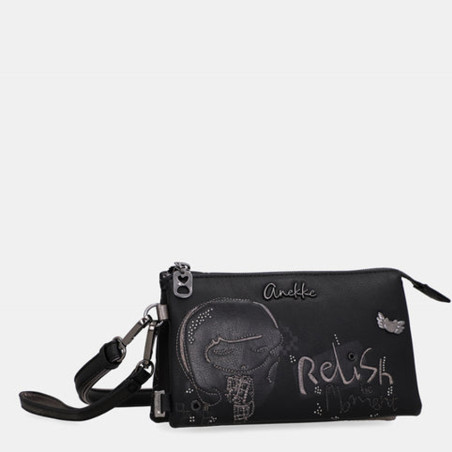 Anekke Iron Crossbody Pouch Bag Black