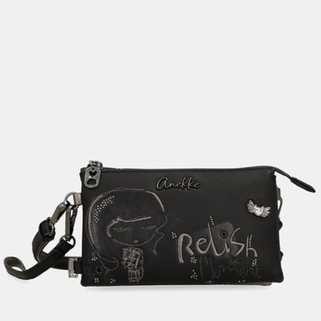 Anekke Iron Crossbody Pouch Bag Black