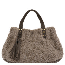 Mila Louise Nicole FR Shopping Bag Faux Fur Grey