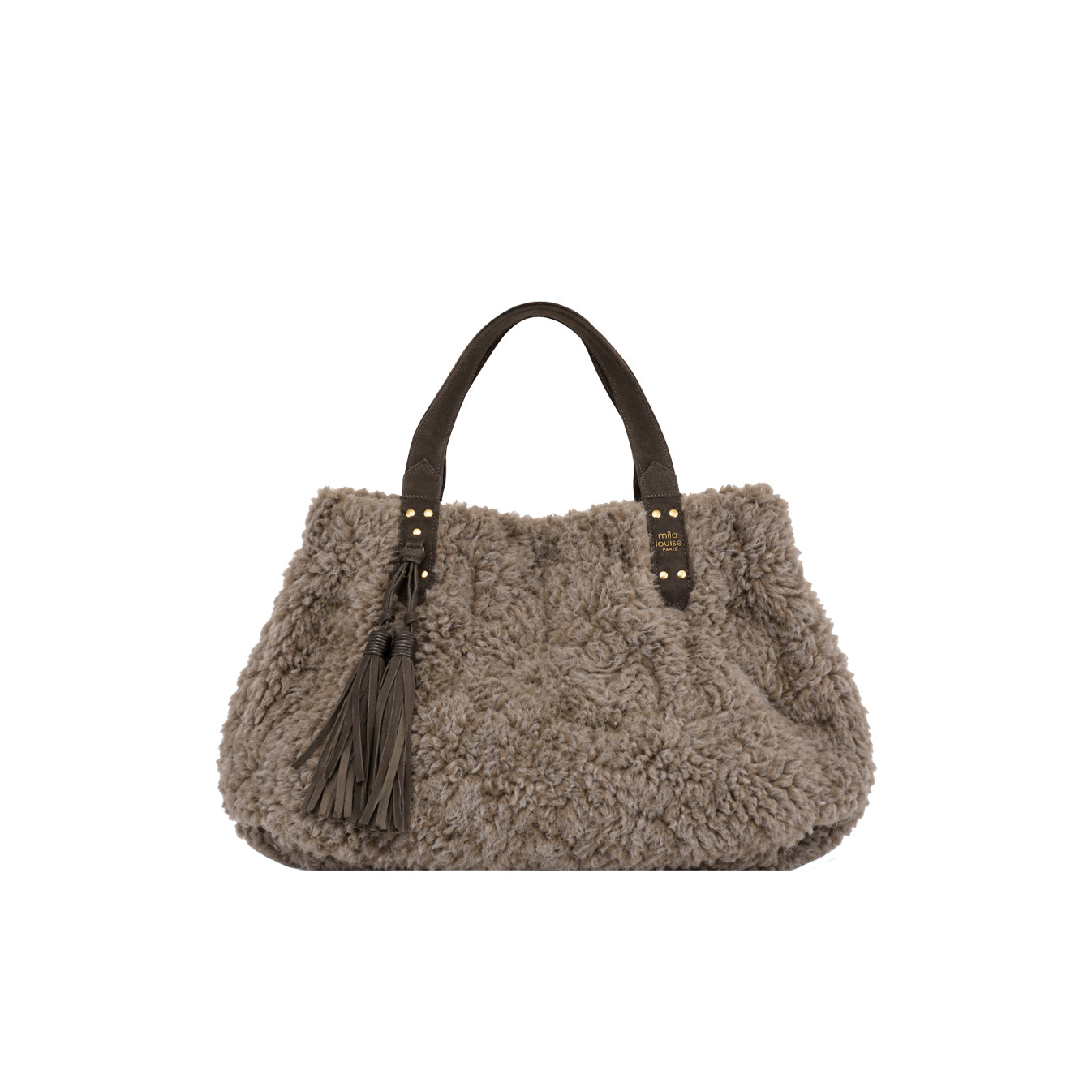 Mila Louise Nicole FR Shopping Bag Faux Fur Grey