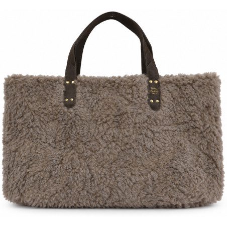 Mila Louise Nicole FR Shopping Bag Faux Fur Grey