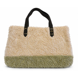 Mila Louise Nicole FR Shopping Bag Faux Fur Kaki Dark
