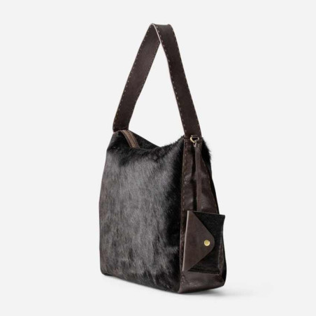 Biba Genola Sac Hobo GEN1L Marron Oscuro lateral