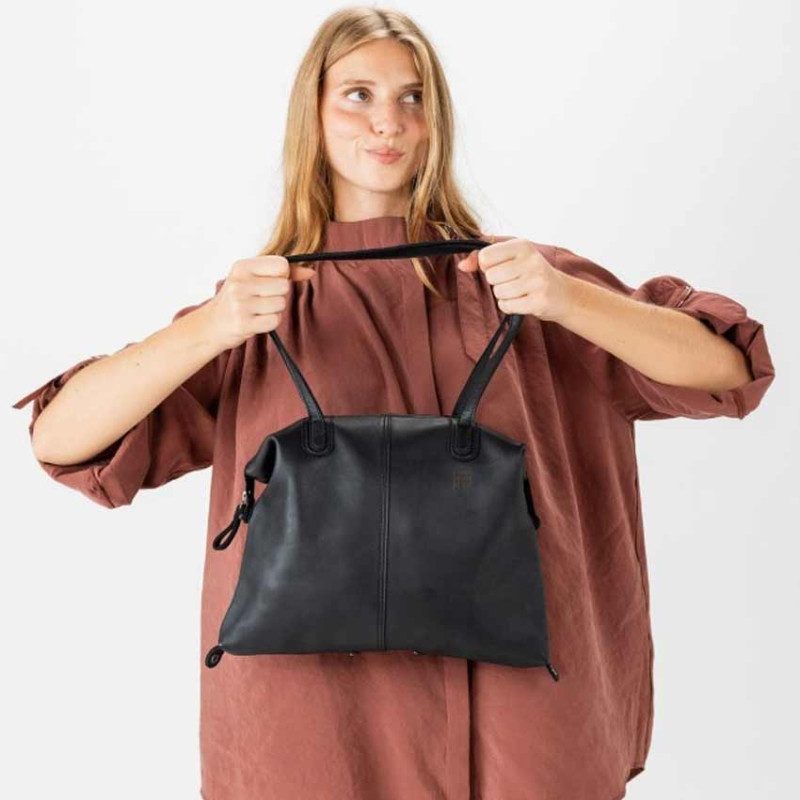 Biba Hooper Sac Shopping Modulable En Cuir HOP1L Negro