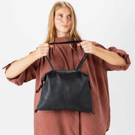 Biba Hooper Modular Shopping Bag in Leather HOP1L Negro