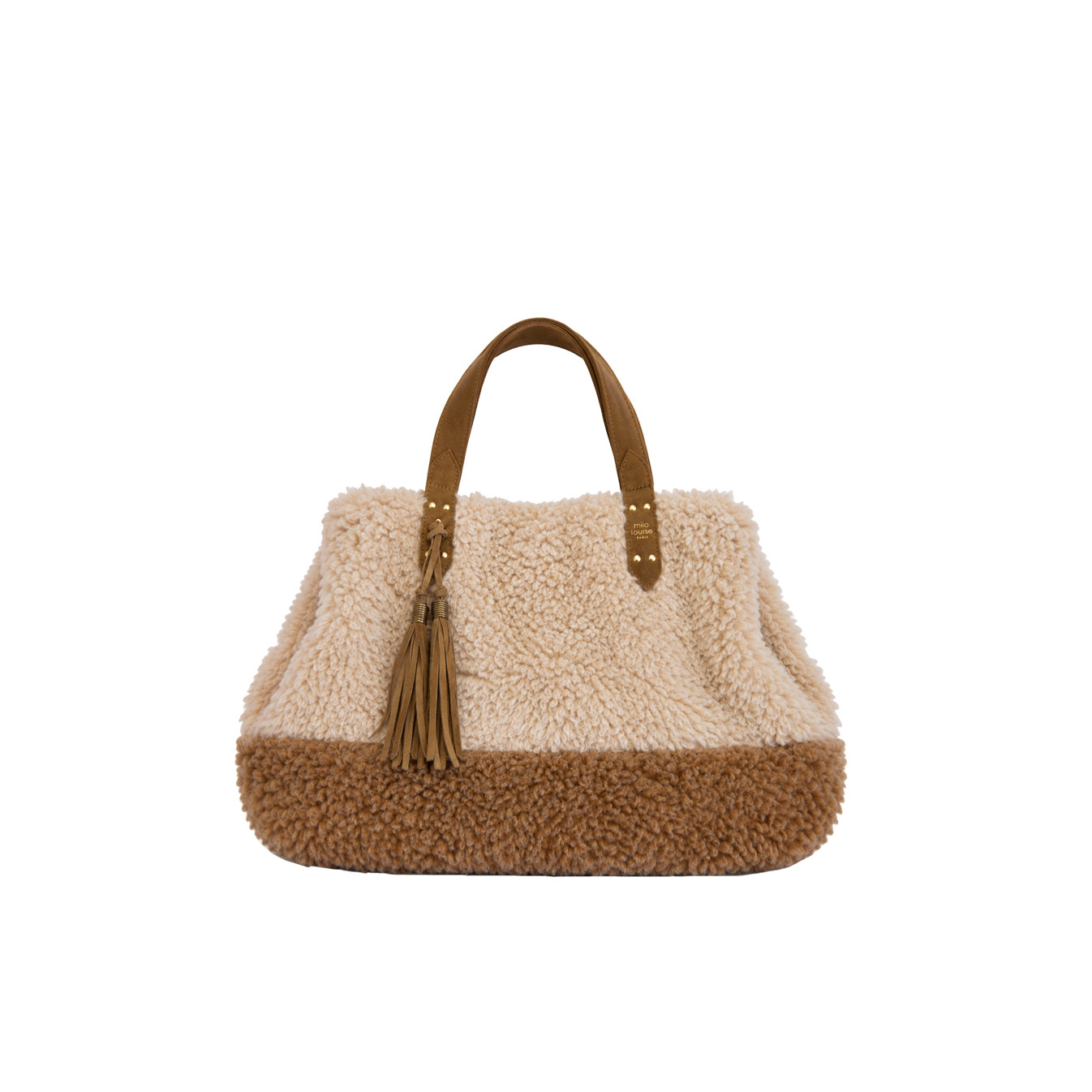 Mila Louise Nicole FR Shopping Bag Faux Fur Ocre Dark