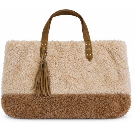 Mila Louise Nicole FR Shopping Bag Faux Fur Ocre Dark