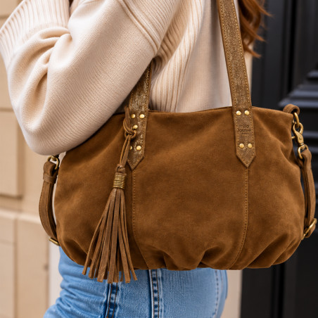 Mila Louise Nicole XS VX Small Shopping Bag Shiny Side Ochre Dark