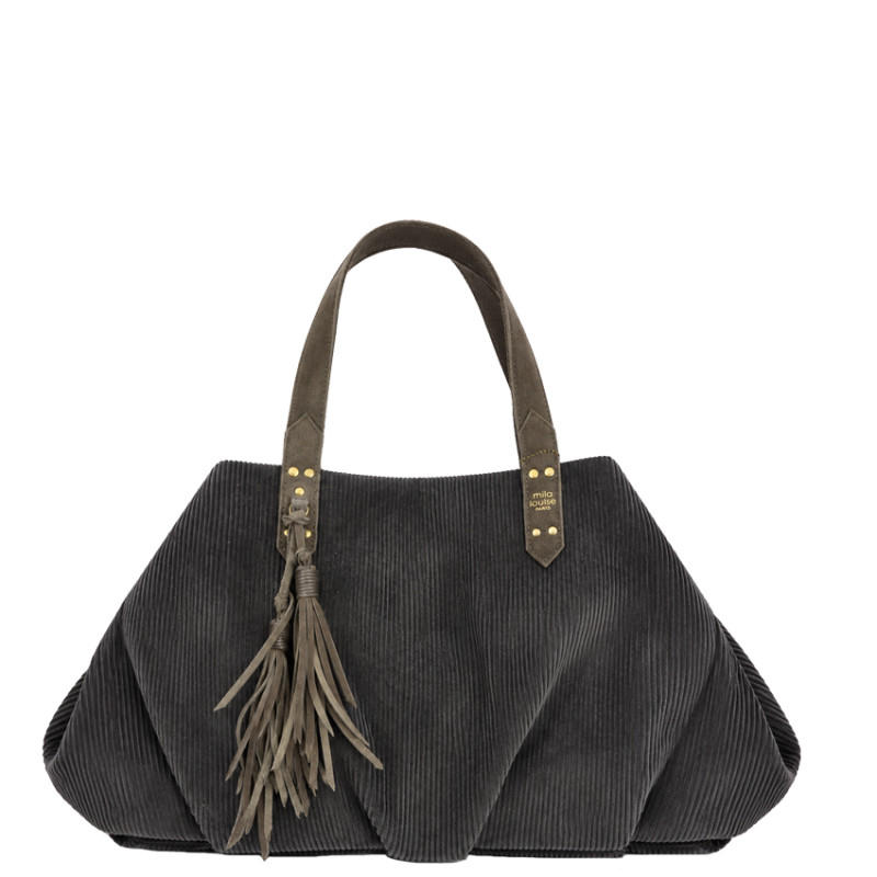 Mila Louise Nicolette VFR2 Ribbed Dark Grey Bag