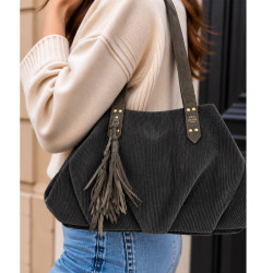 Mila Louise Nicolette VFR2 Ribbed Dark Grey Bag