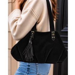Mila Louise Nicolette VFR2 Ribbed Black Bag