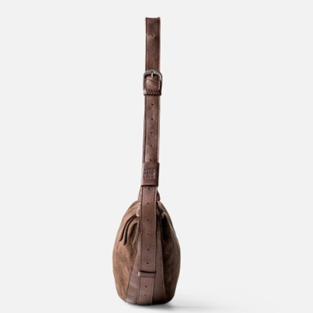 Biba Loa Drawstring Bag in Leather LAA1L Dark Brown