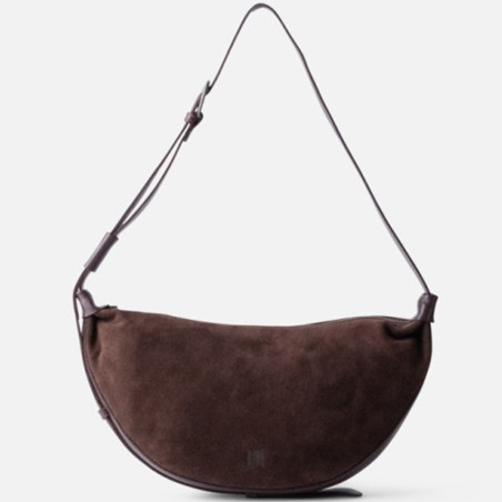 Biba Loa Drawstring Bag in Leather LAA1L Dark Brown