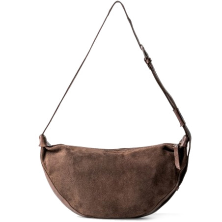 Biba Loa Drawstring Bag in Leather LAA1L Dark Brown