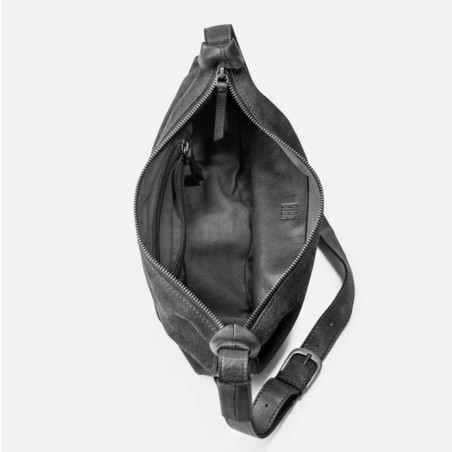 Biba Loa Sac Besace En Cuir LAA1L Caqui ouvert