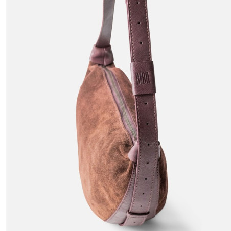 Biba Loa Sac Besace En Cuir LAA1L Burdeos profil