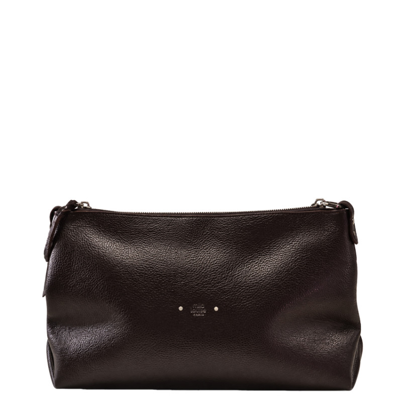 Mila Louise Noeli CC Besace En Cuir Grainé Brun
