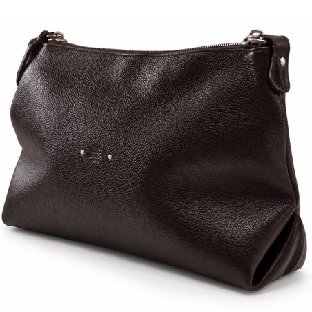 Mila Louise Noeli CC Besace En Cuir Grainé Brun