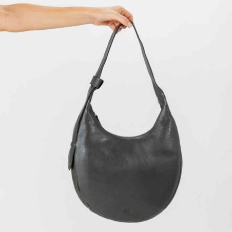 Biba Ludlow Hobo Bag in Washed Calfskin Leather LUW1L Anthracite