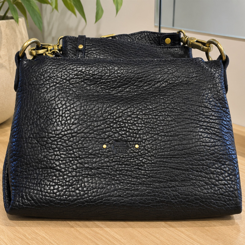 Mila Louise Noeli XS E1 Petit Sac Besace En Cuir Grainé Noir
