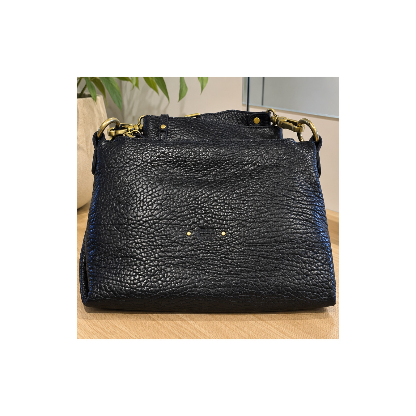 Mila Louise Noeli XS E1 Petit Sac Besace En Cuir Grainé Noir