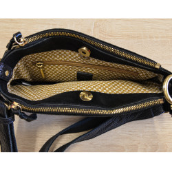 Mila Louise Noeli XS E1 Petit Sac Besace En Cuir Grainé Noir